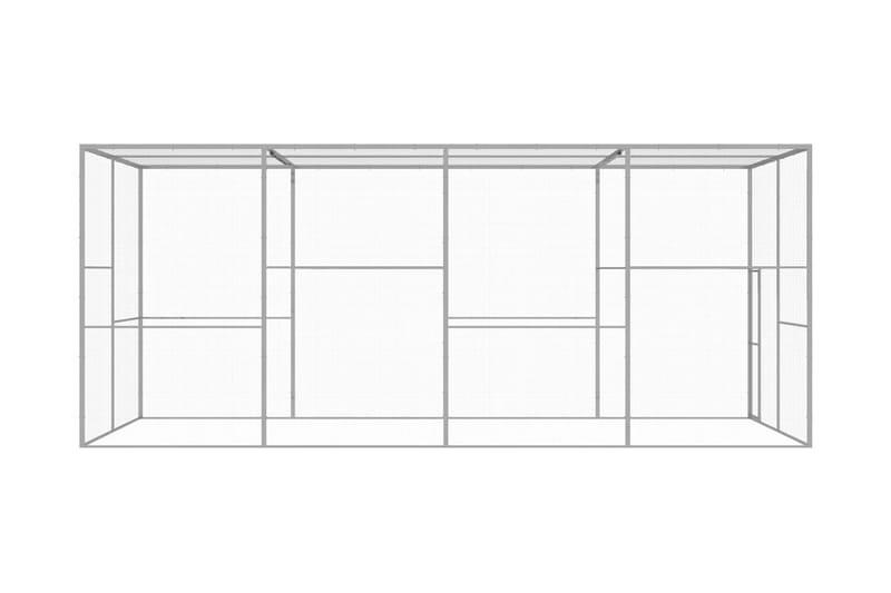 Kattbur 6x3x2,5 m galvaniserat stål - Silver - Kattbur & kattväska