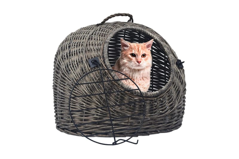 Kattbur grå 50x42x40 cm naturlig pil - Mörkgrå - Sport & fritid - För djuren - Katt - Kattbur & kattväska
