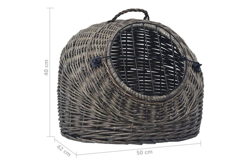 Kattbur grå 50x42x40 cm naturlig pil - Mörkgrå - Sport & fritid - För djuren - Katt - Kattbur & kattväska