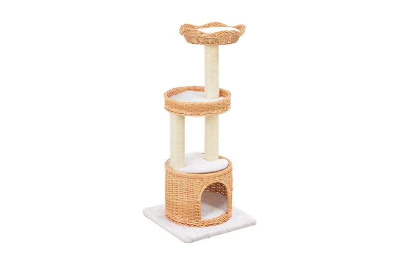 Katträd med klöspelare i sisal & naturlig pil - Brun - Sport & fritid - För djuren - Katt - Kattmöbler