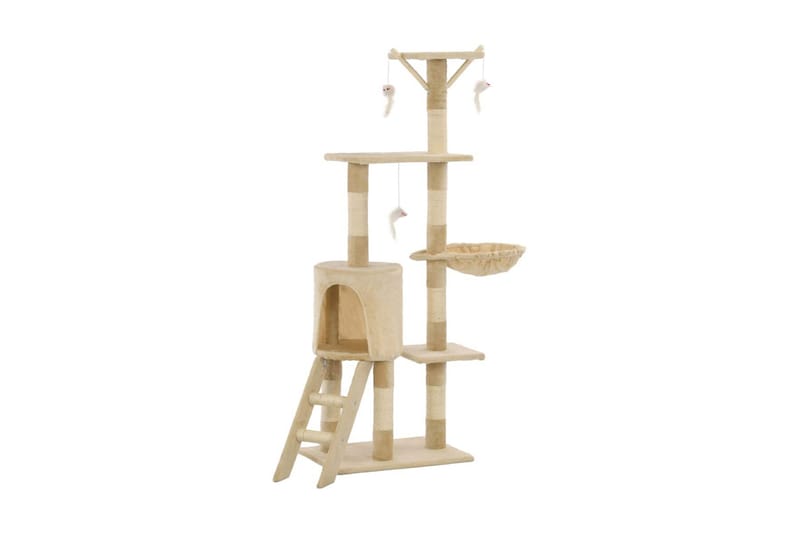Katträd med klöspelare i sisal 138 cm beige - Beige - Sport & fritid - För djuren - Katt - Kattmöbler