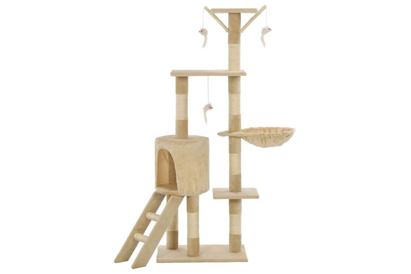 Katträd med klöspelare i sisal 138 cm beige - Beige - Sport & fritid - För djuren - Katt - Kattmöbler