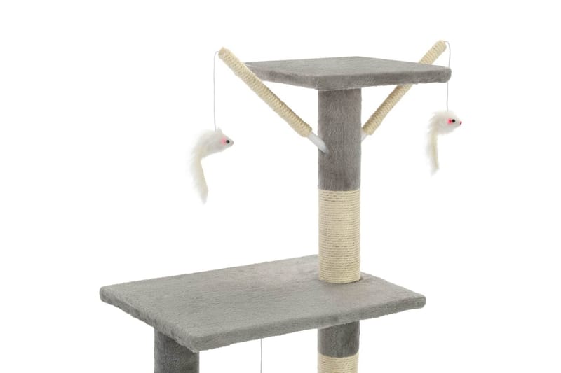 Katträd med klöspelare i sisal 138 cm grå - Ljusgrå - Sport & fritid - För djuren - Katt - Kattmöbler
