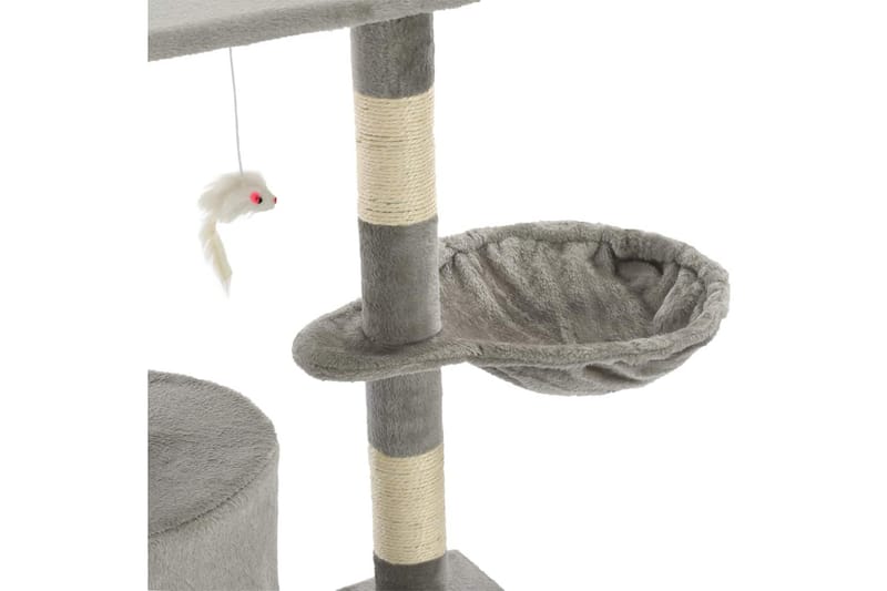 Katträd med klöspelare i sisal 138 cm grå - Ljusgrå - Sport & fritid - För djuren - Katt - Kattmöbler