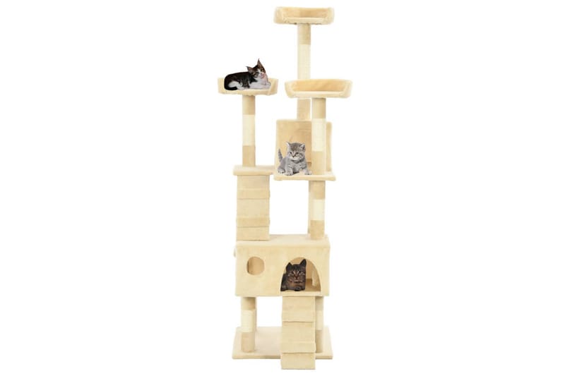 Katträd med klöspelare i sisal 170 cm beige - Beige - Sport & fritid - För djuren - Katt - Kattmöbler