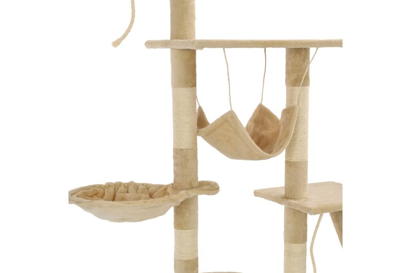 Katträd med klöspelare i sisal 230-250 cm beige - Sport & fritid - För djuren - Katt - Kattmöbler