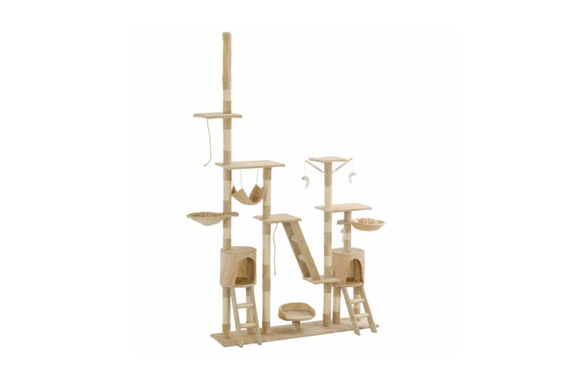 Katträd med klöspelare i sisal 230-250 cm beige - Sport & fritid - För djuren - Katt - Kattmöbler