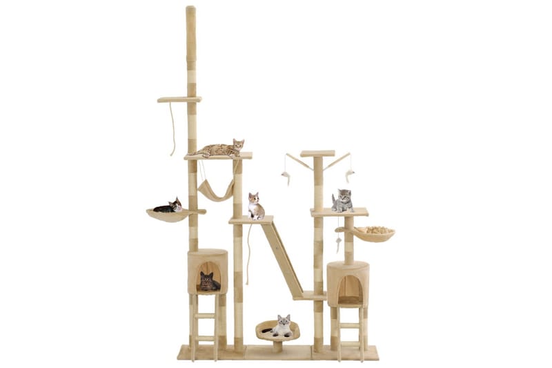 Katträd med klöspelare i sisal 230-250 cm beige - Sport & fritid - För djuren - Katt - Kattmöbler