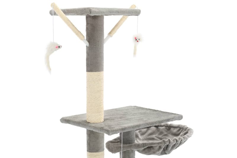 Katträd med klöspelare i sisal 230-250 cm grå - Ljusgrå - Sport & fritid - För djuren - Katt - Kattmöbler