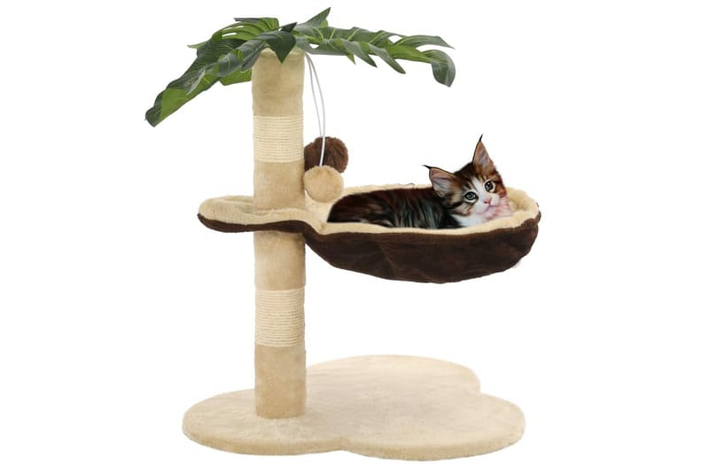 Katträd med klöspelare i sisal 50 cm beige och brun - Flerfärgad - Sport & fritid - För djuren - Katt - Kattmöbler