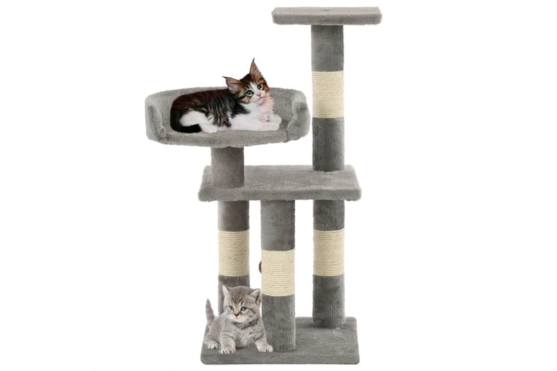 Katträd med klöspelare i sisal 65 cm grå - Ljusgrå - Sport & fritid - För djuren - Katt - Kattmöbler