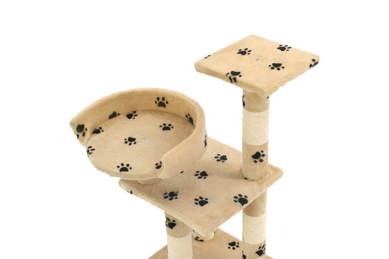 Katträd med klöspelare i sisal 65 cm tassavtryck beige - Sport & fritid - För djuren - Katt - Kattmöbler