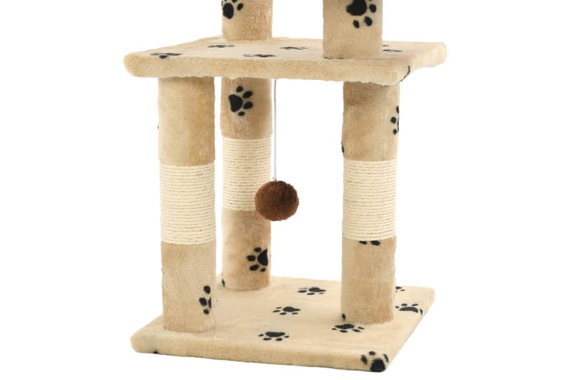 Katträd med klöspelare i sisal 65 cm tassavtryck beige - Sport & fritid - För djuren - Katt - Kattmöbler