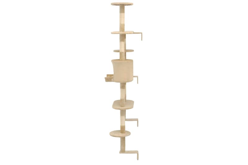 Katträd väggmonterat med klöspelare i sisal 194 cm beige - Beige - Sport & fritid - För djuren - Katt - Kattmöbler