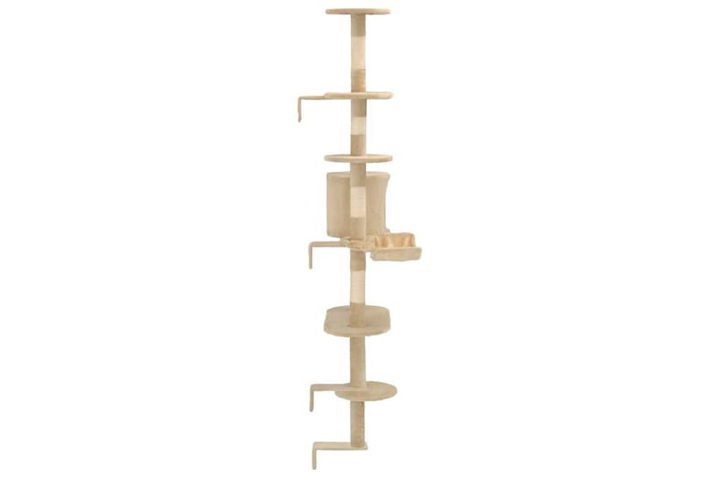 Katträd väggmonterat med klöspelare i sisal 194 cm beige - Beige - Sport & fritid - För djuren - Katt - Kattmöbler