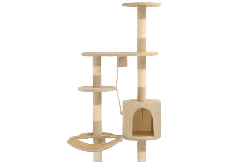 Katträd väggmonterat med klöspelare i sisal 194 cm beige - Beige - Sport & fritid - För djuren - Katt - Kattmöbler