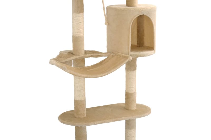 Katträd väggmonterat med klöspelare i sisal 194 cm beige - Beige - Sport & fritid - För djuren - Katt - Kattmöbler