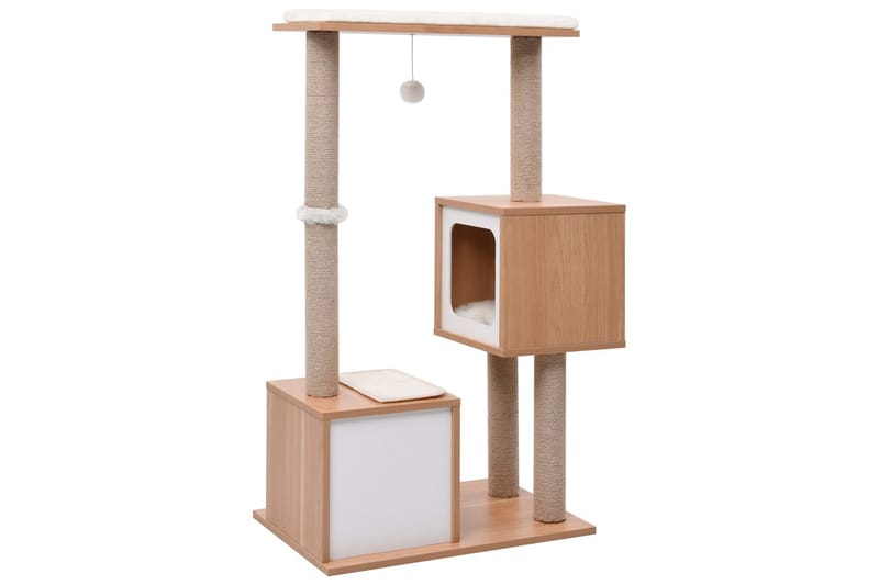 Klösträd med klösmatta i sisal 104 cm - Ljusbrun/Brun - Sport & fritid - För djuren - Katt - Kattmöbler - Klösträd & klösmöbler