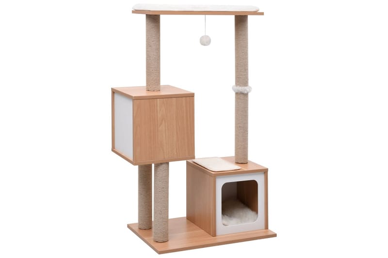 Klösträd med klösmatta i sisal 104 cm - Ljusbrun/Brun - Sport & fritid - För djuren - Katt - Kattmöbler - Klösträd & klösmöbler
