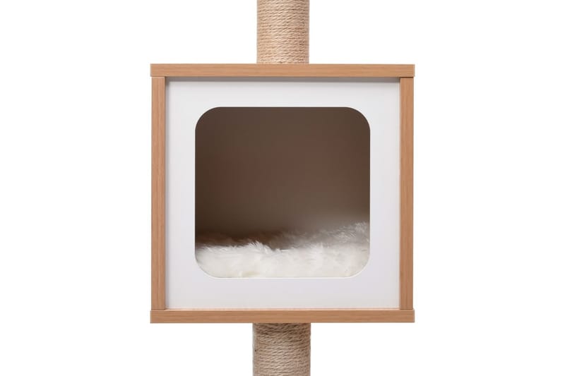 Klösträd med klösmatta i sisal 123 cm - Brun/Vit - Klösträd & klösm�öbler - Kattmöbler