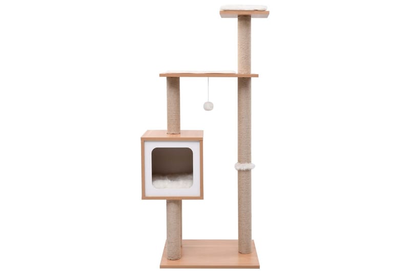 Klösträd med klösmatta i sisal 123 cm - Brun/Vit - Sport & fritid - För djuren - Katt - Kattmöbler - Klösträd & klösmöbler