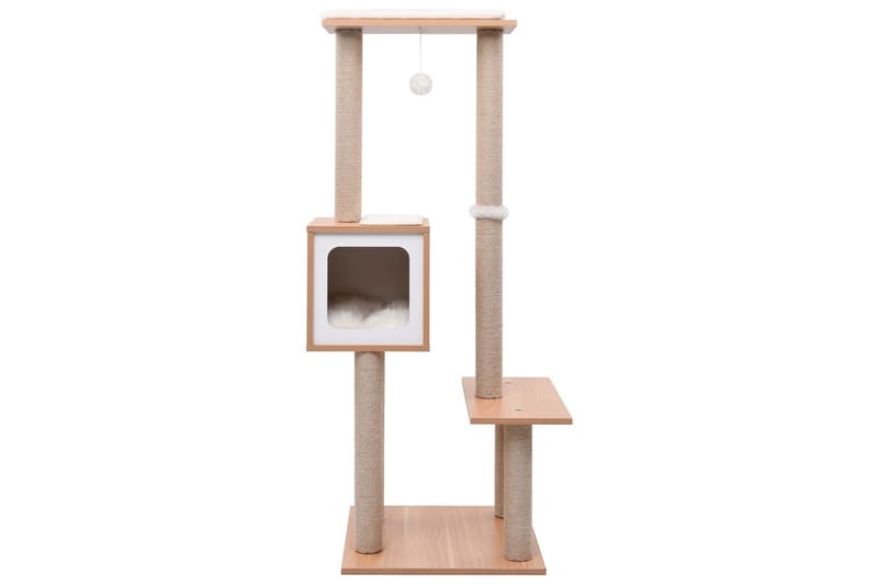 Klösträd med klösmatta i sisal 129 cm - Brun - Sport & fritid - För djuren - Katt - Kattmöbler - Klösträd & klösmöbler