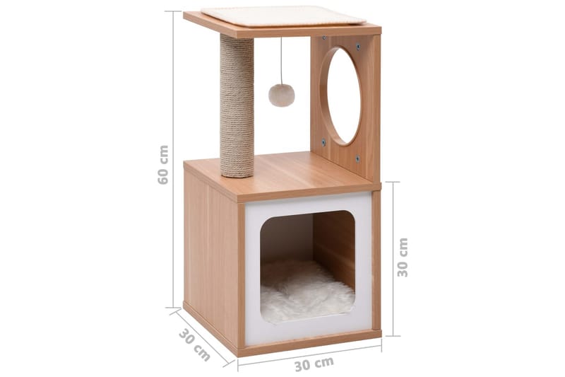 Klösträd med klösmatta i sisal 60 cm - Brun - Sport & fritid - För djuren - Katt - Kattmöbler - Klösträd & klösmöbler
