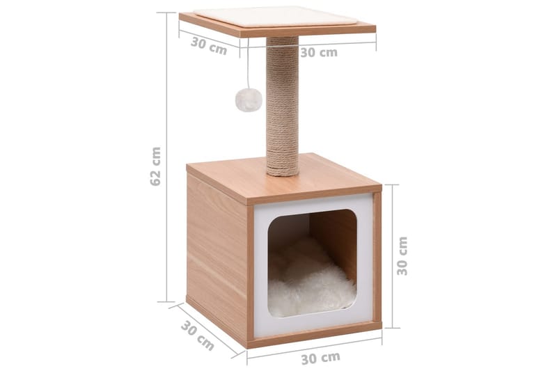 Klösträd med klösmatta i sisal 62 cm - Brun - Sport & fritid - För djuren - Katt - Kattmöbler - Klösträd & klösmöbler