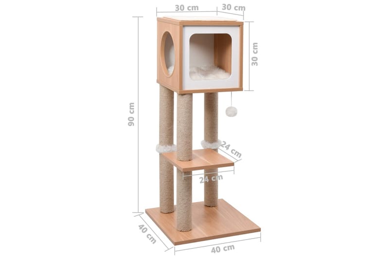 Klösträd med klösmatta i sisal 90 cm - Brun - Sport & fritid - F�ör djuren - Katt - Kattmöbler - Klösträd & klösmöbler