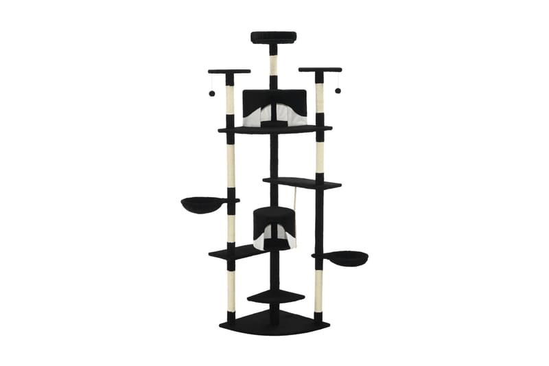 Klösträd med klöspelare i sisal 203 cm svart och vit - Flerfärgad - Sport & fritid - För djuren - Katt - Kattmöbler