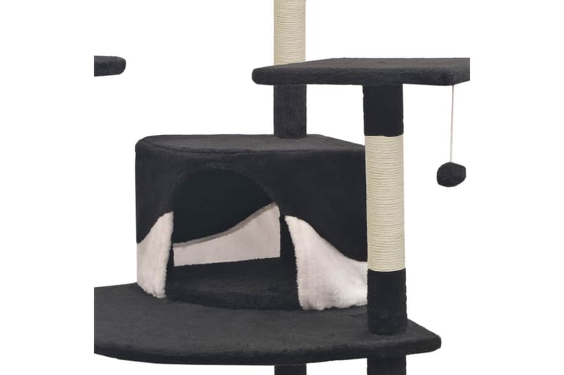 Klösträd med klöspelare i sisal 203 cm svart och vit - Flerfärgad - Sport & fritid - För djuren - Katt - Kattmöbler