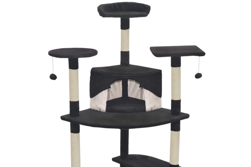 Klösträd med klöspelare i sisal 203 cm svart och vit - Flerfärgad - Sport & fritid - För djuren - Katt - Kattmöbler