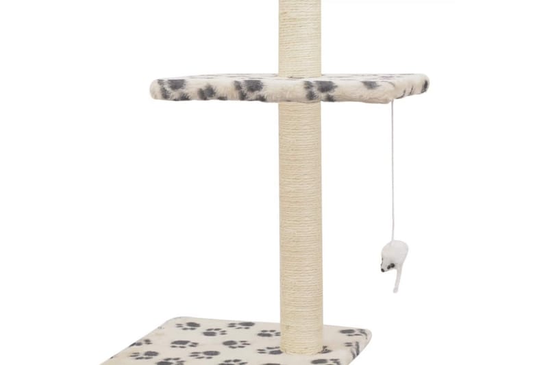 Klösträd med klöspelare i sisal 260 cm tassavtryck beige - Beige - Sport & fritid - För djuren - Katt - Kattmöbler
