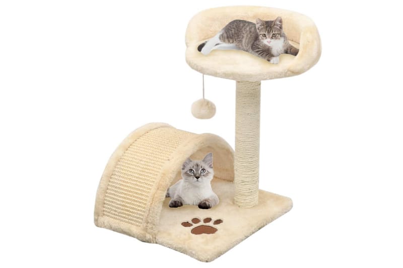 Klösträd med klöspelare i sisal 40 cm beige och brun - Beige - Sport & fritid - För djuren - Katt - Kattmöbler