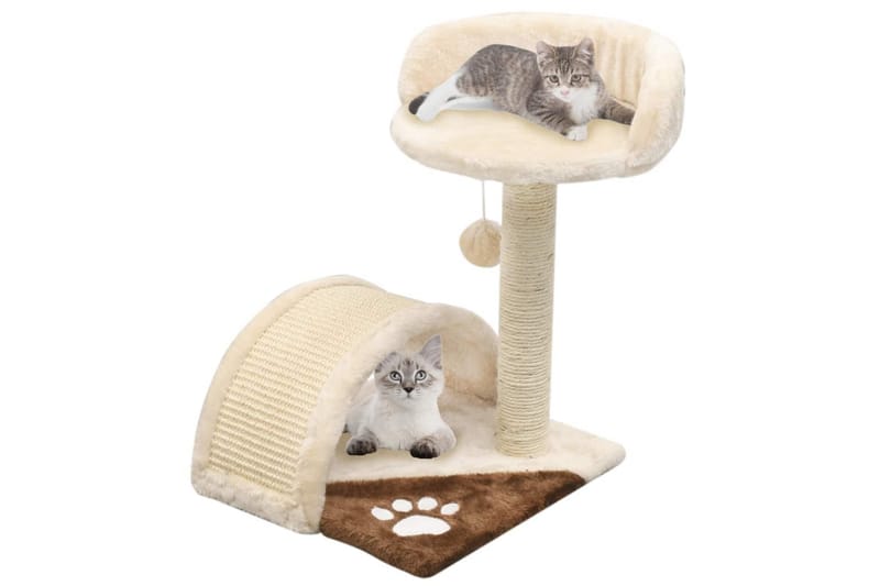 Klösträd med klöspelare i sisal 40 cm beige och brun - Beige - Sport & fritid - För djuren - Katt - Kattmöbler