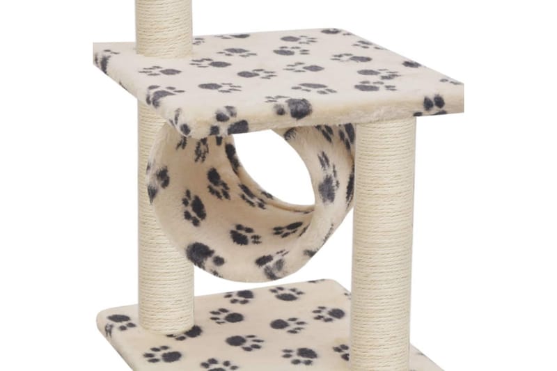 Klösträd med klöspelare i sisal 65 cm tassavtryck beige - Beige - Sport & fritid - För djuren - Katt - Kattmöbler