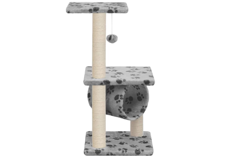 Klösträd med klöspelare i sisal 65 cm tassavtryck grå - Grå - Sport & fritid - För djuren - Katt - Kattmöbler