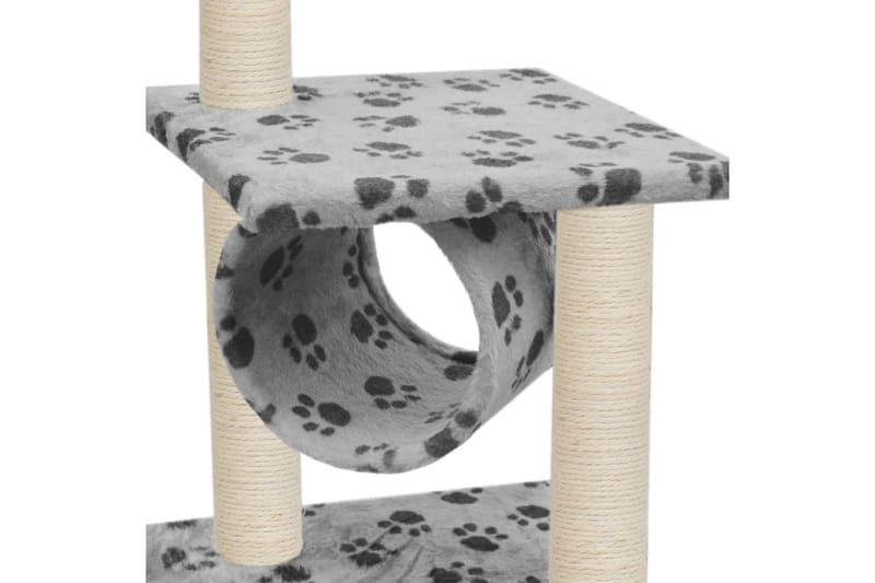 Klösträd med klöspelare i sisal 65 cm tassavtryck grå - Grå - Sport & fritid - För djuren - Katt - Kattmöbler
