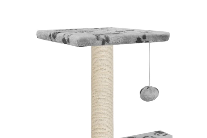 Klösträd med klöspelare i sisal 65 cm tassavtryck grå - Grå - Sport & fritid - För djuren - Katt - Kattmöbler