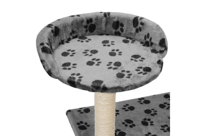Klösträd med klöspelare i sisal 95 cm tassavtryck grå - Grå - Sport & fritid - För djuren - Katt - Kattmöbler