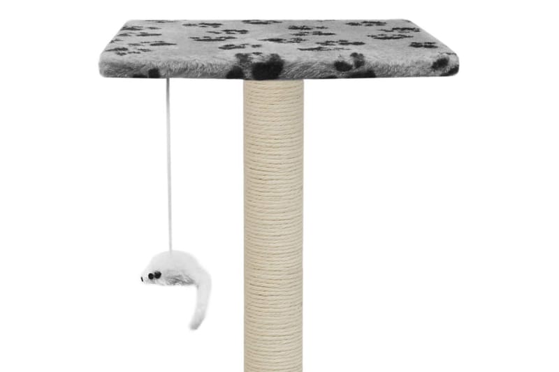 Klösträd med klöspelare i sisal 95 cm tassavtryck grå - Grå - Sport & fritid - För djuren - Katt - Kattmöbler