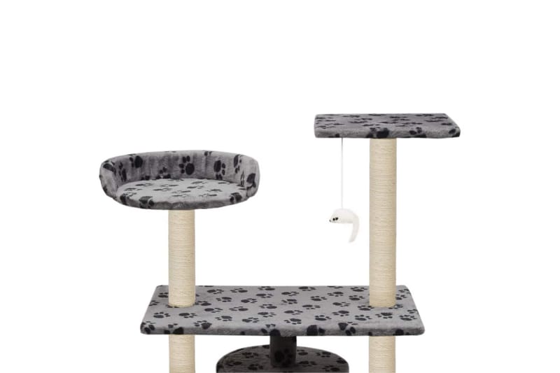 Klösträd med klöspelare i sisal 95 cm tassavtryck grå - Grå - Sport & fritid - För djuren - Katt - Kattmöbler