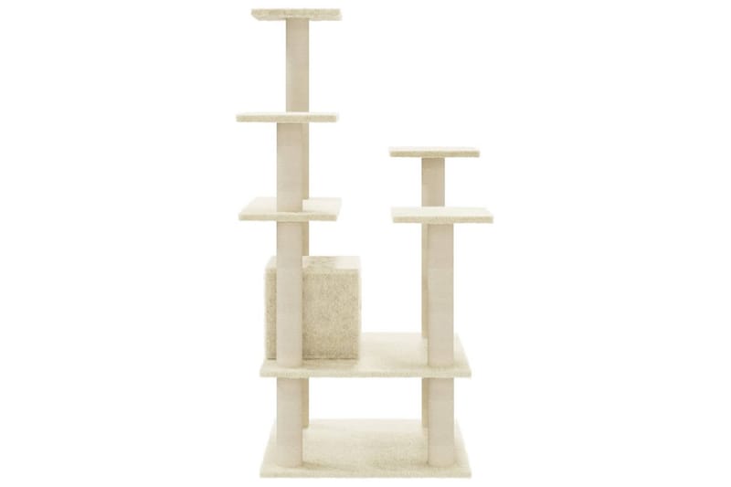Klösträd med klöspelare i sisal gräddvit 110 cm - Vit - Sport & fritid - För djuren - Katt - Kattmöbler - Klösträd & klösmöbler