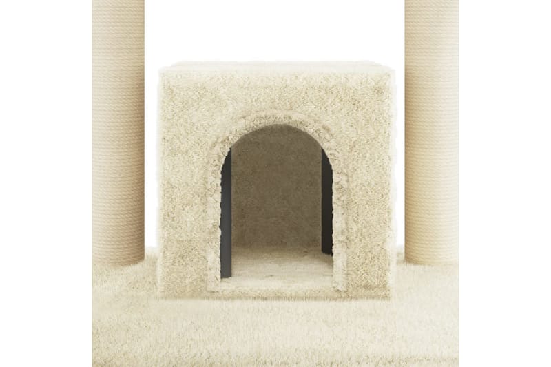 Klösträd med klöspelare i sisal gräddvit 110 cm - Vit - Sport & fritid - För djuren - Katt - Kattmöbler - Klösträd & klösmöbler