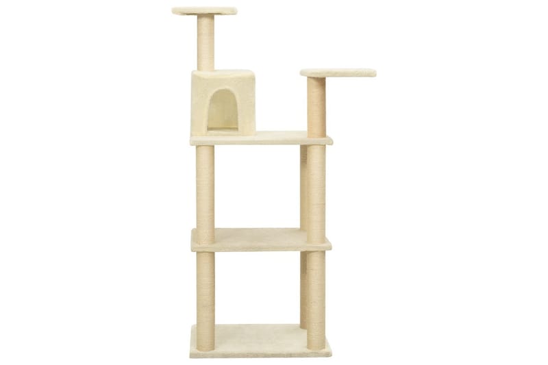 Klösträd med klöspelare i sisal gräddvit 119 cm - Vit - Sport & fritid - För djuren - Katt - Kattmöbler - Klösträd & klösmöbler