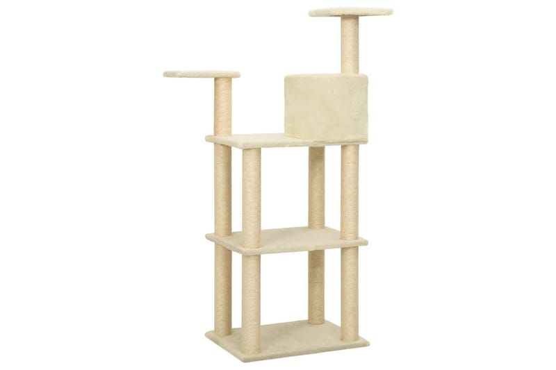 Klösträd med klöspelare i sisal gräddvit 119 cm - Vit - Sport & fritid - För djuren - Katt - Kattmöbler - Klösträd & klösmöbler