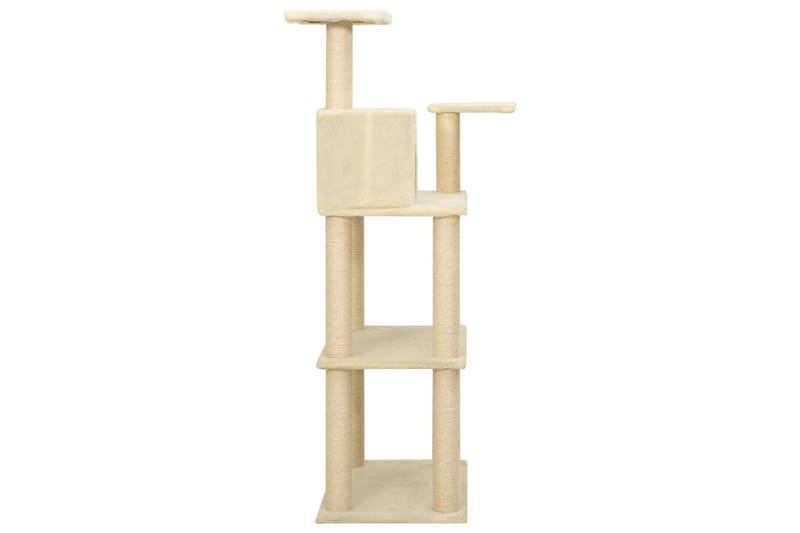 Klösträd med klöspelare i sisal gräddvit 119 cm - Vit - Sport & fritid - För djuren - Katt - Kattmöbler - Klösträd & klösmöbler
