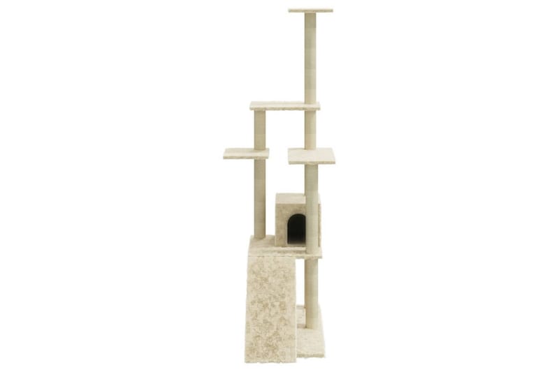 Klösträd med klöspelare i sisal gräddvit 155 cm - Vit - Sport & fritid - För djuren - Katt - Kattmöbler - Klösträd & klösmöbler