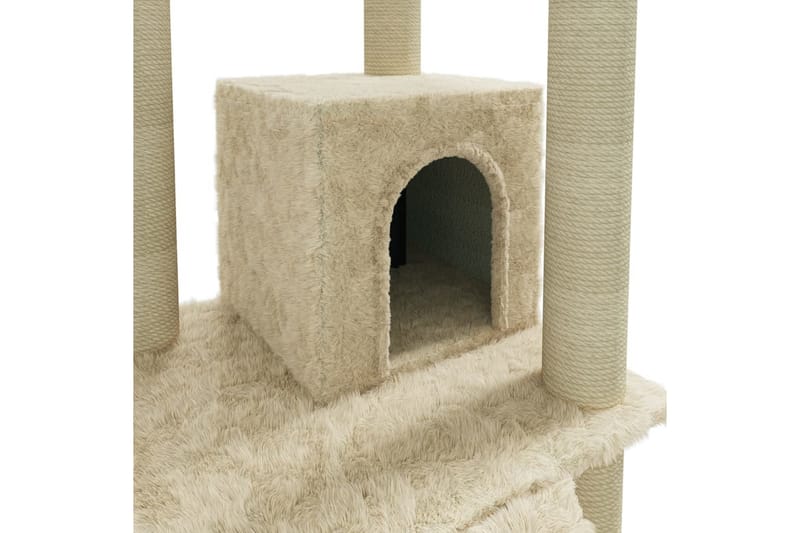 Klösträd med klöspelare i sisal gräddvit 155 cm - Vit - Sport & fritid - För djuren - Katt - Kattmöbler - Klösträd & klösmöbler