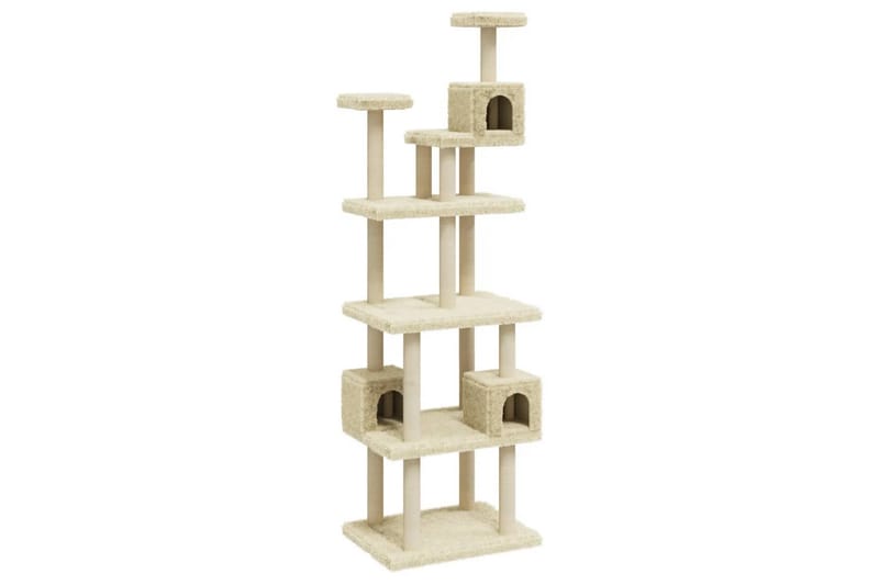 Klösträd med klöspelare i sisal gräddvit 188 cm - Kräm - Sport & fritid - För djuren - Katt - Kattmöbler - Klösträd & klösmöbler